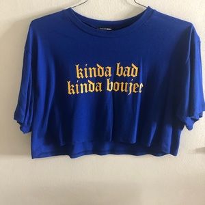 Blue crop top , bad and boujee ❄️✨
